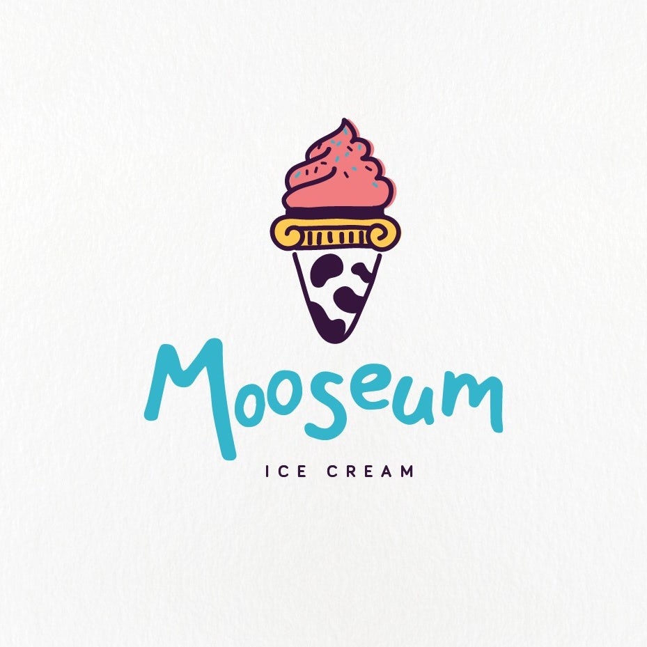 Ice cream cone with a spotted cow pattern