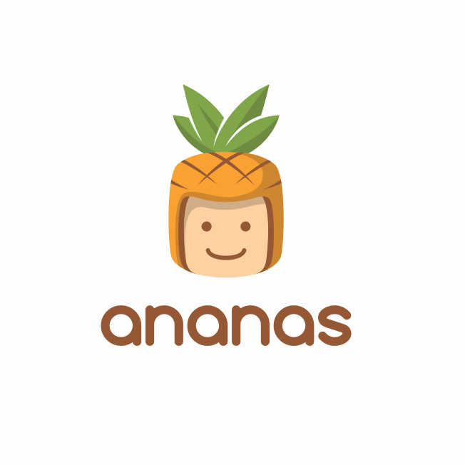 Simple image of a pineapple with a face