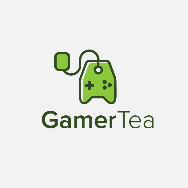 Green video game controller shaped like a teabag