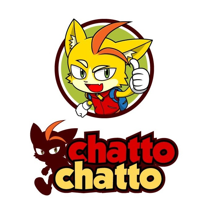 Multiple images of a fox figure with the text “chatto chatto”