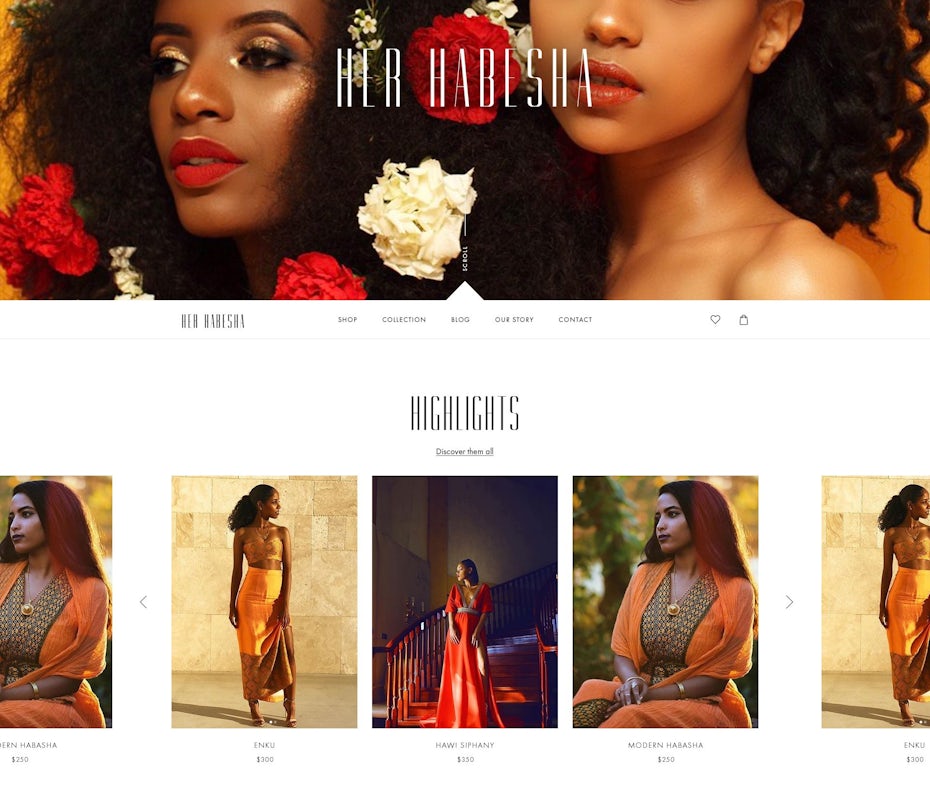 她的Habesha网站设计