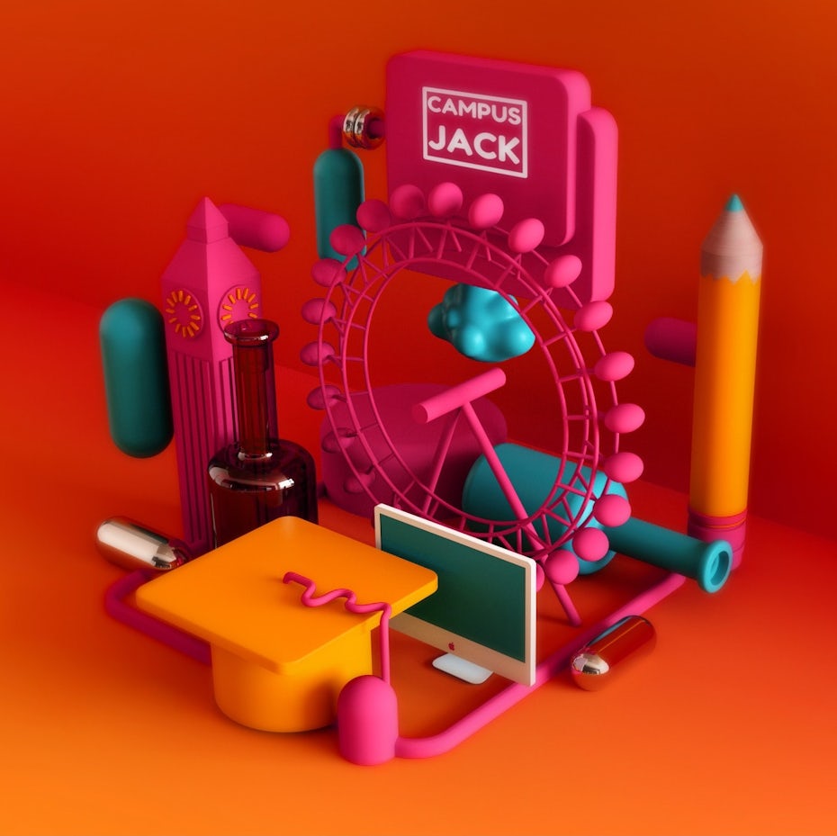 A fun, colorful 3D landscape by EFL