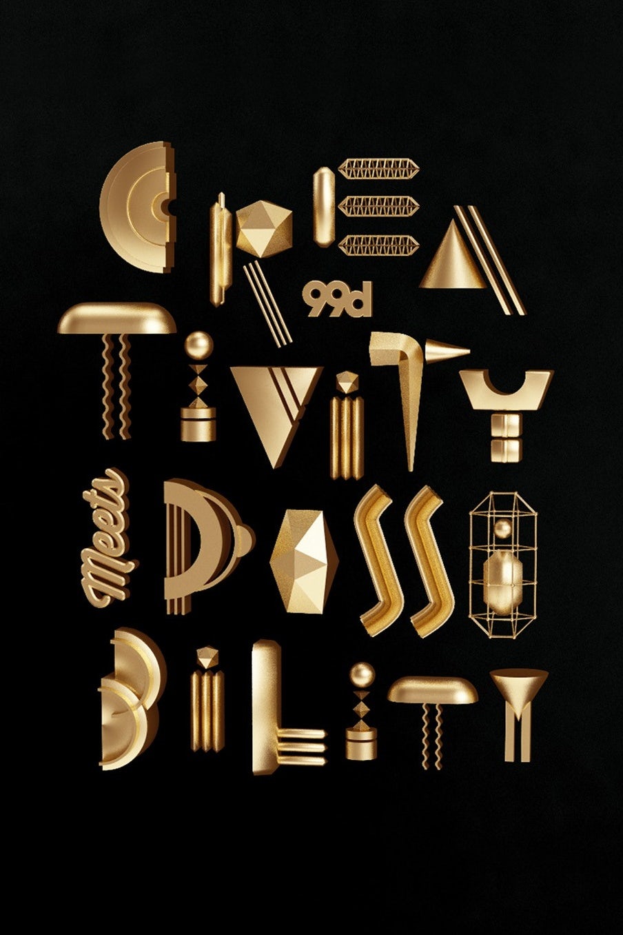 A creative and fun metallic poster