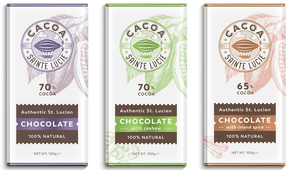 Sophisticated chocolate bar packaging