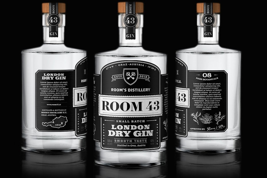 Room 43 gin vintage design