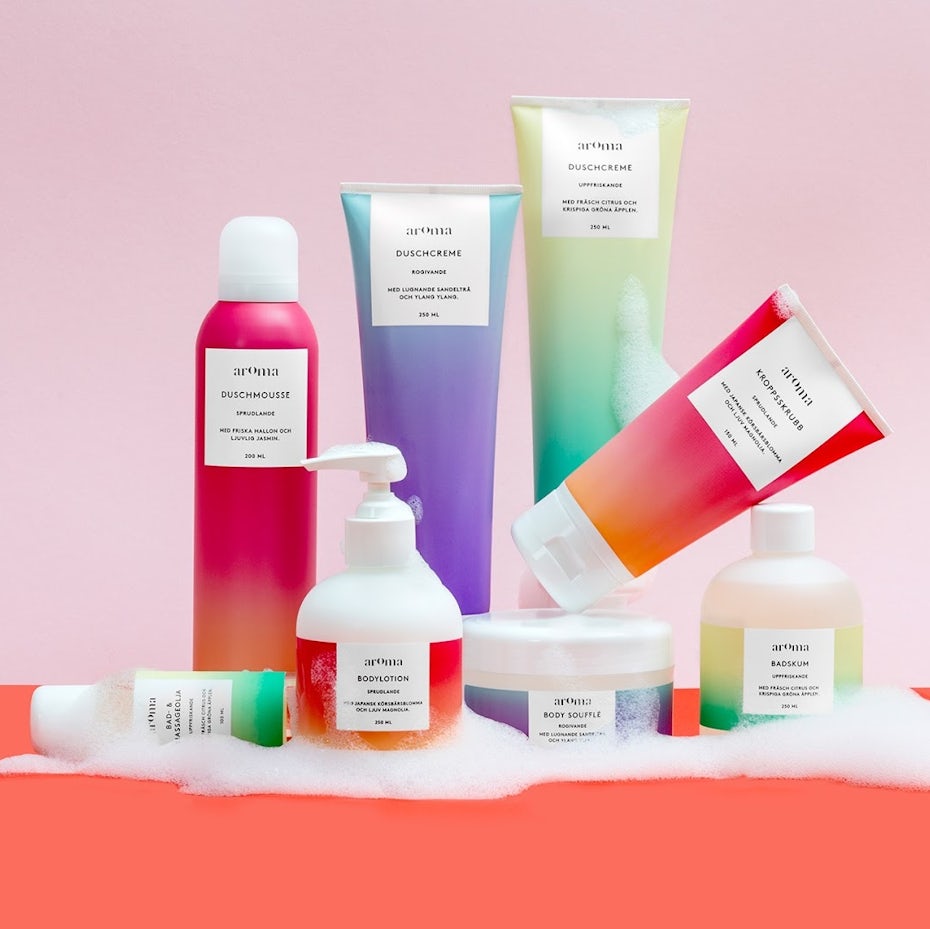 Gradient makeup branding