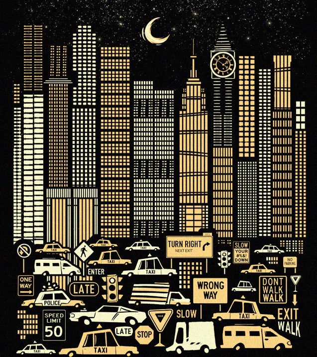 City at night illustration