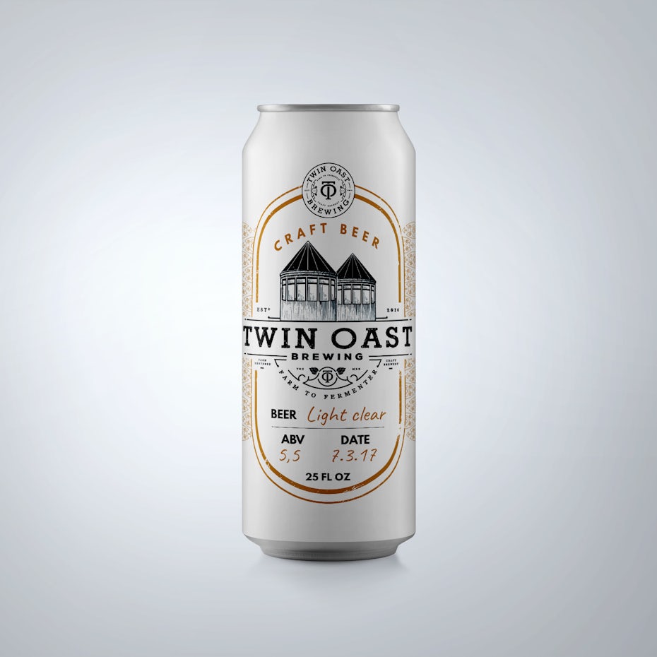 Twin Oast old fashioned beer label
