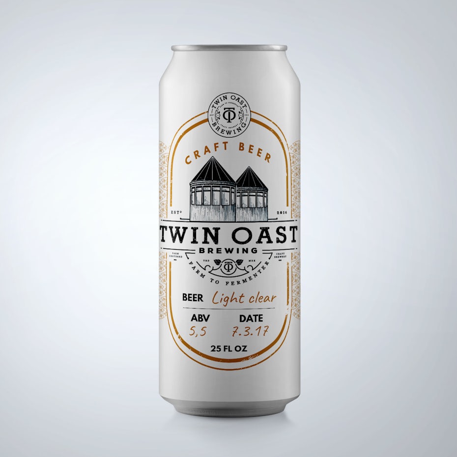 Twin Oast old fashioned beer label