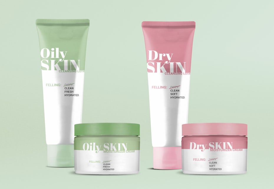 Pastel skincare packaging