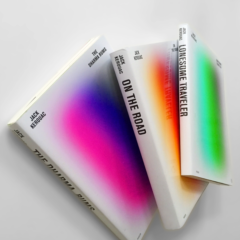 Gradient Jack Kerouac buchcover-design mit farbverlauf