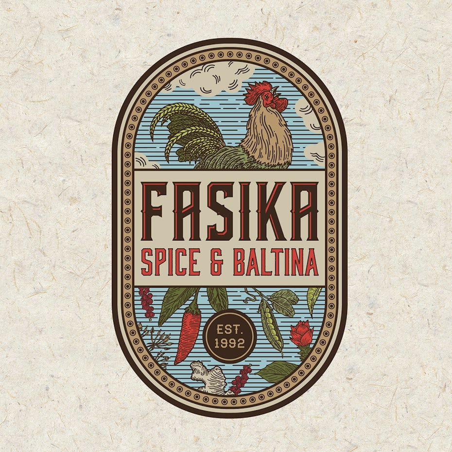 Logo design with dusty hues