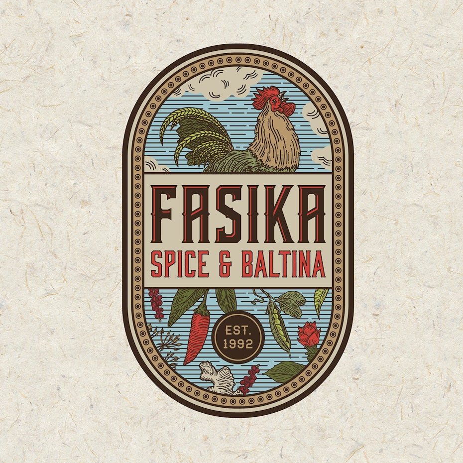 Logo design with dusty hues