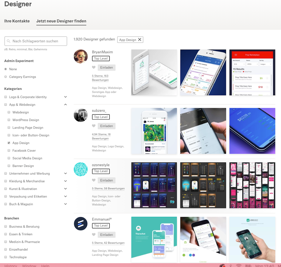DE app designer suche