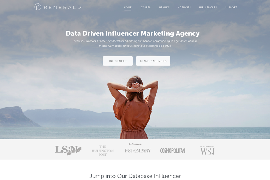 Renerald home page design