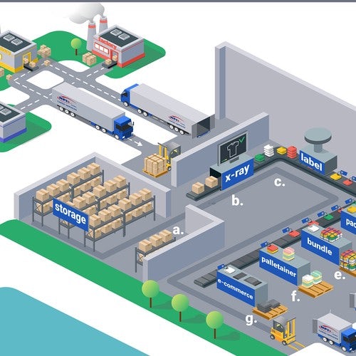 Isometric design of a warehouse
