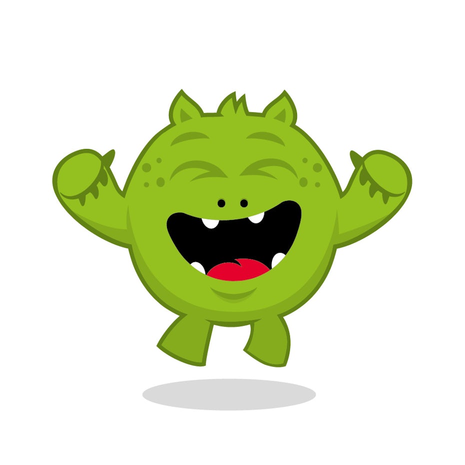green monster jumping for joy