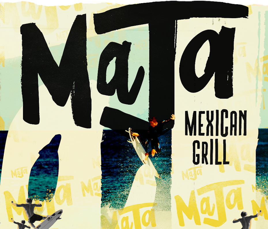 Maja Mexican Grill surfing logo