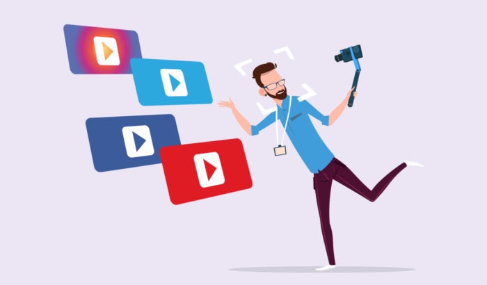 person filming themselves