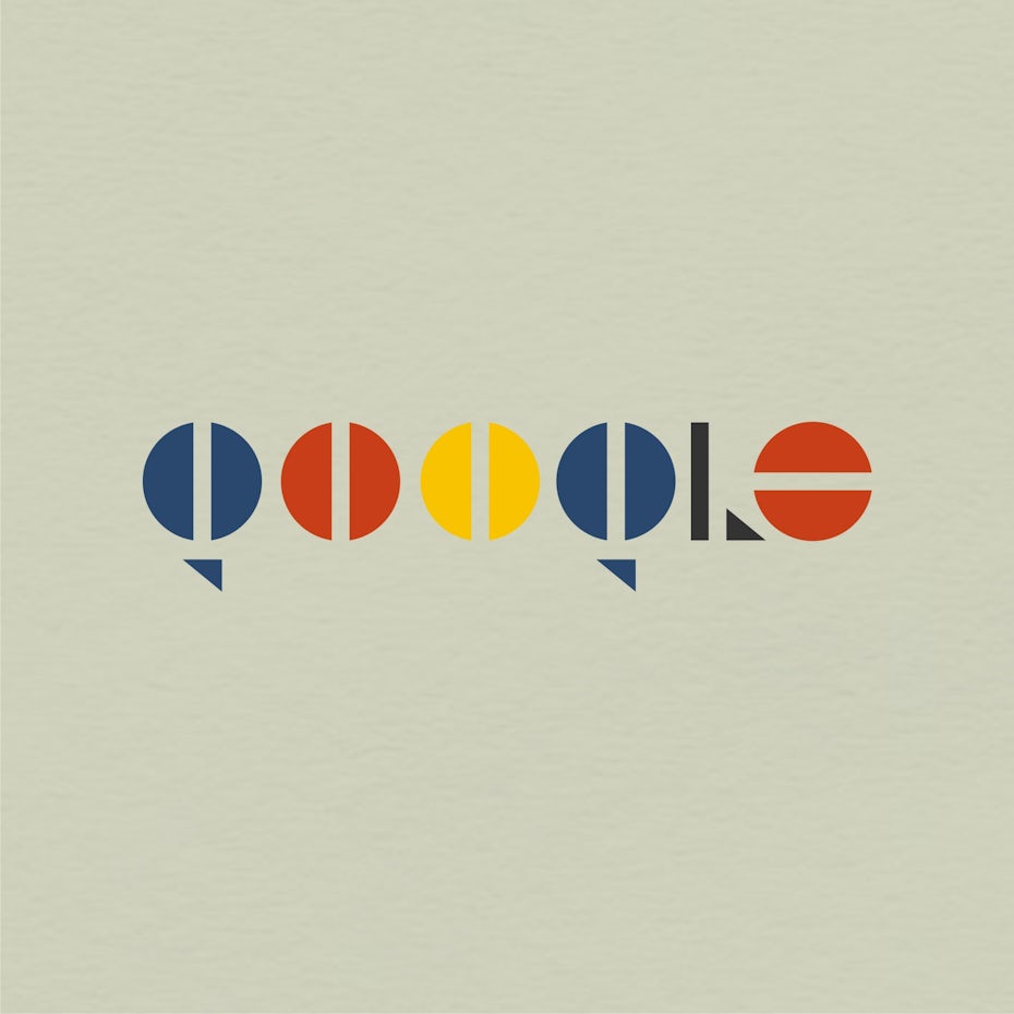 Google logo in Bauhaus design style