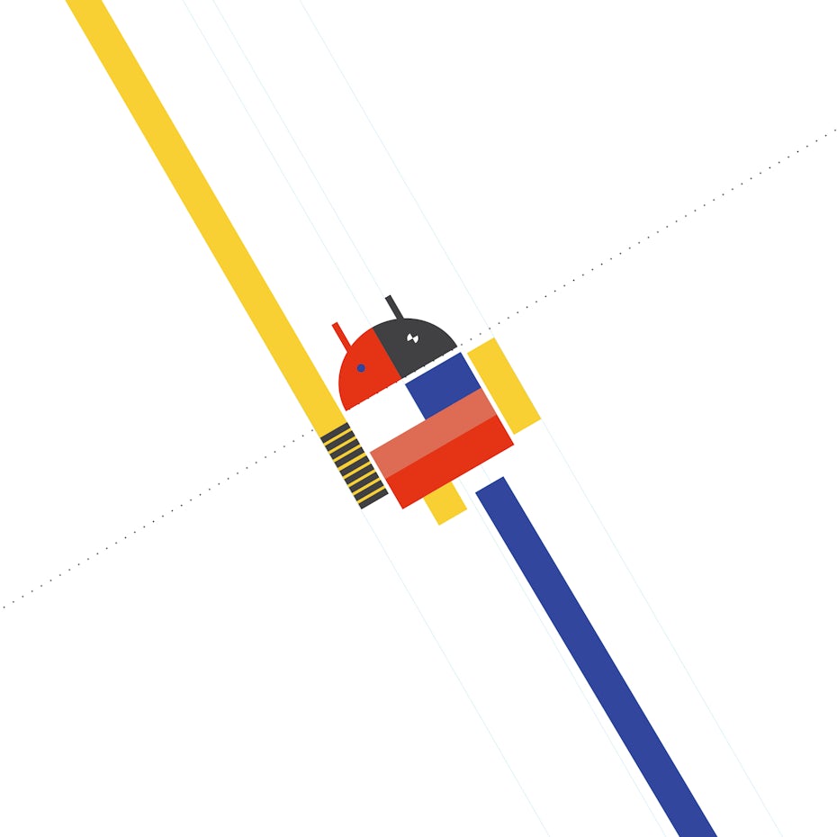 Android logo in Bauhaus design style