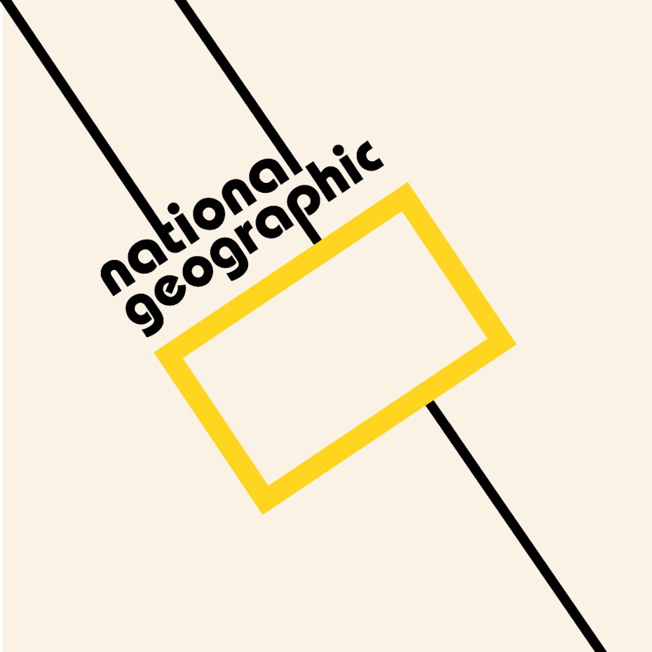National Geographic logo in Bauhaus design style