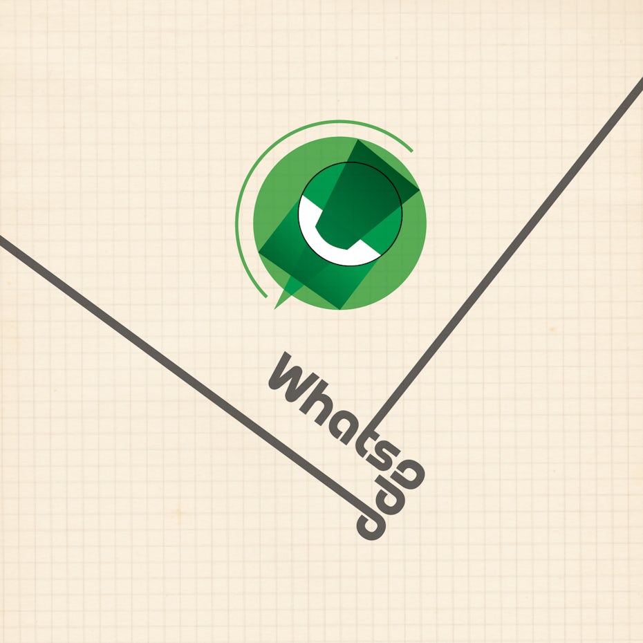 WhatsApp logo in Bauhaus design style