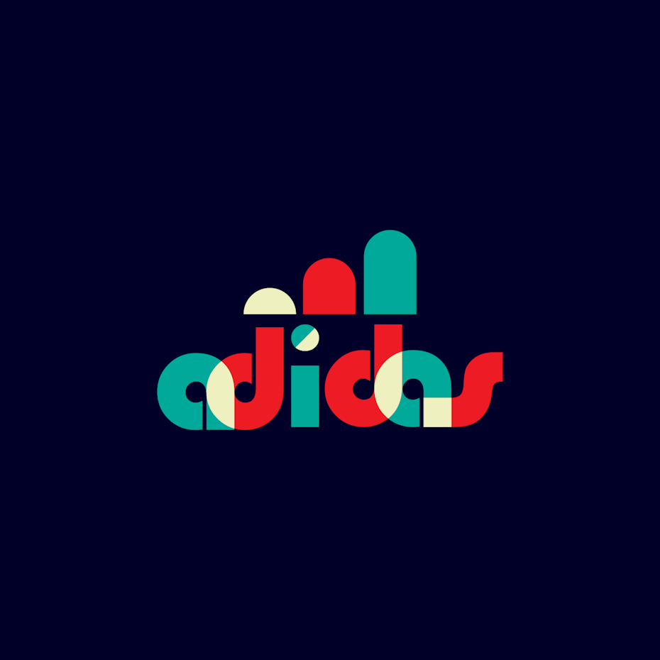 Adidas logo in Bauhaus design style