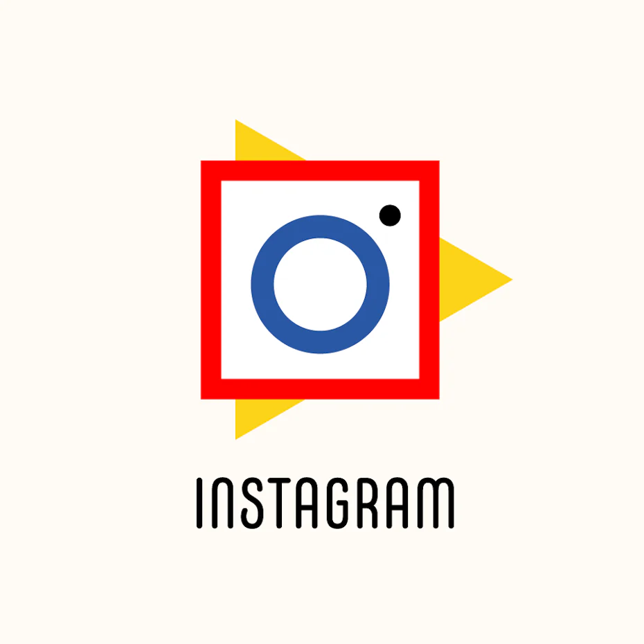 „Bauhaus“ dizaino stiliaus „Instagram“ logotipas