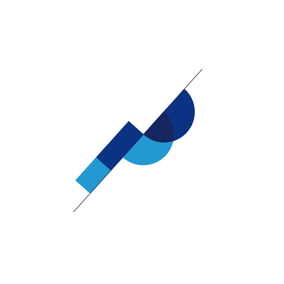 PayPal logo in Bauhaus design style