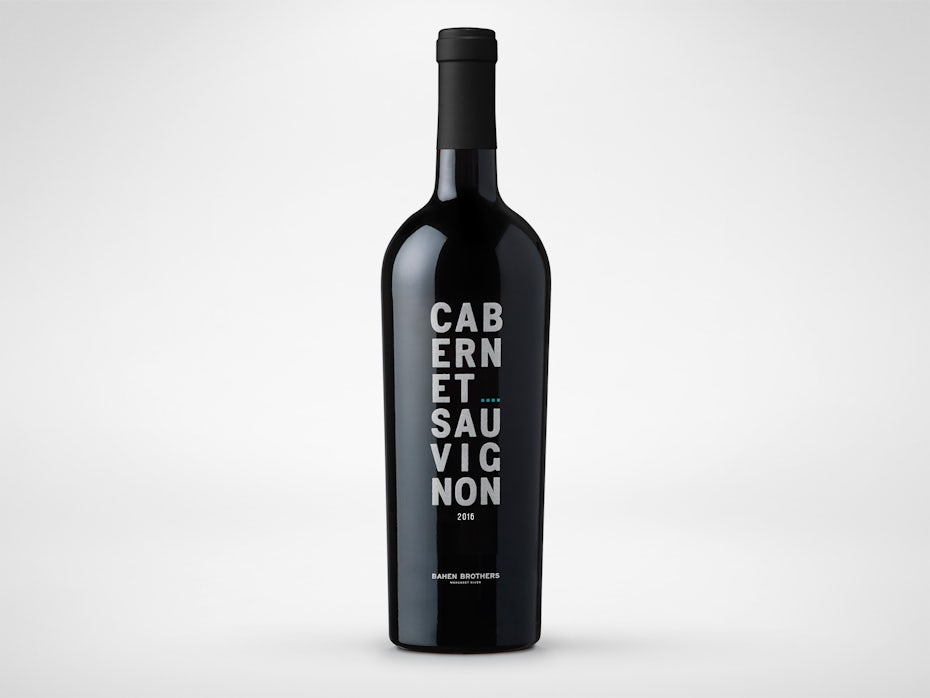 Typographic red wine label