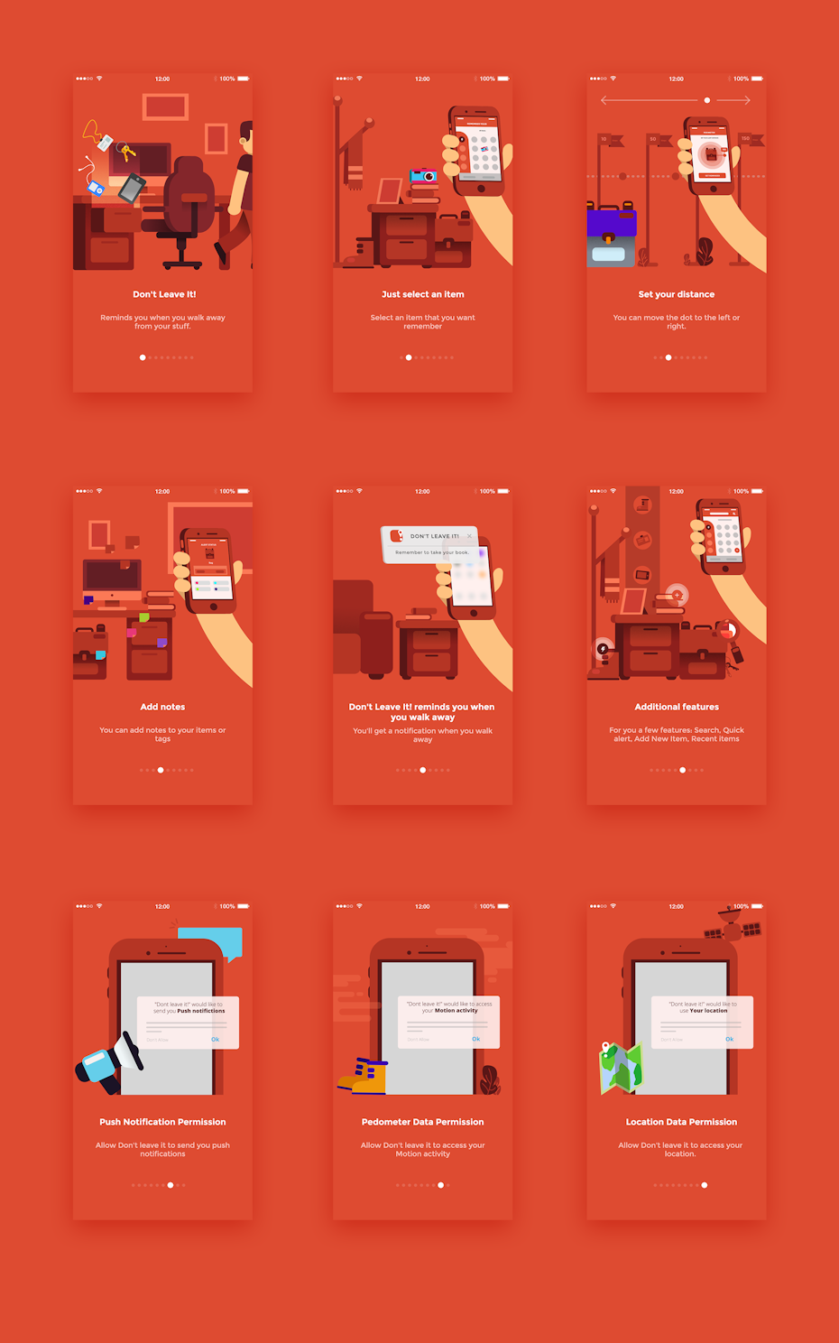 flat design illustrationen in app
