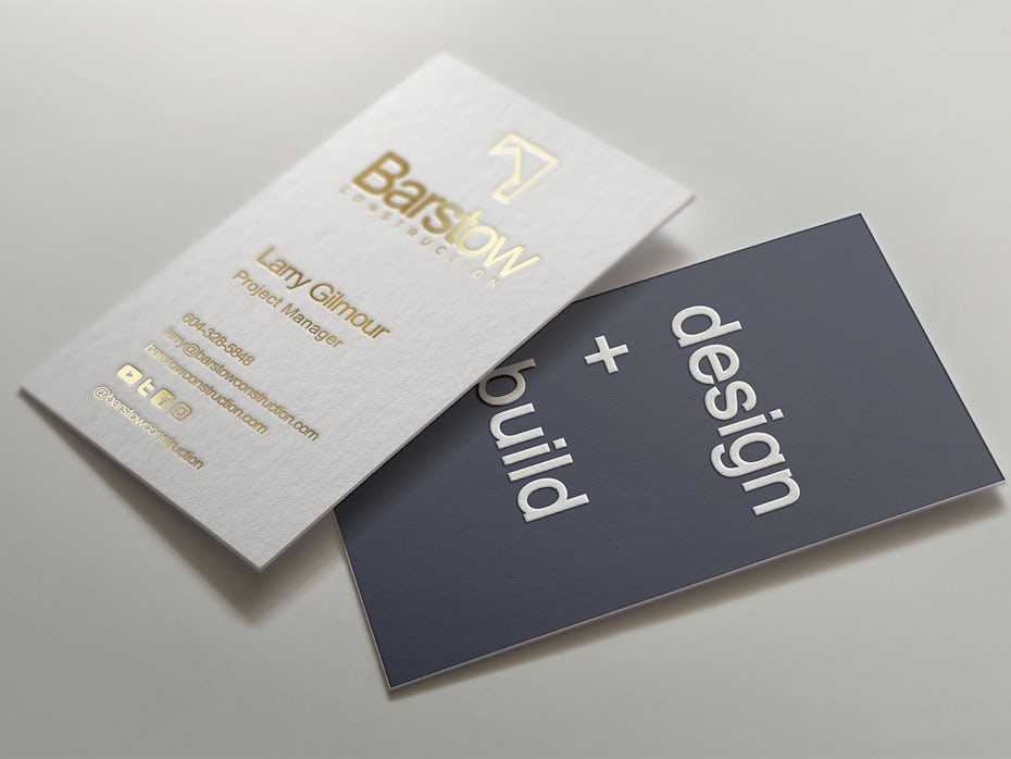 Barstow Construction business cards