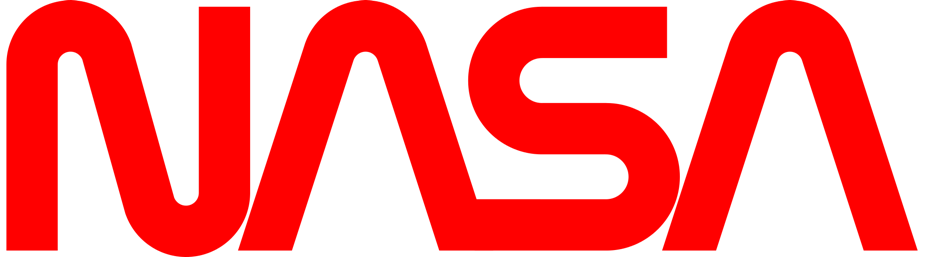 Design de logo de la NASA avec typographie en forme de ver de terre