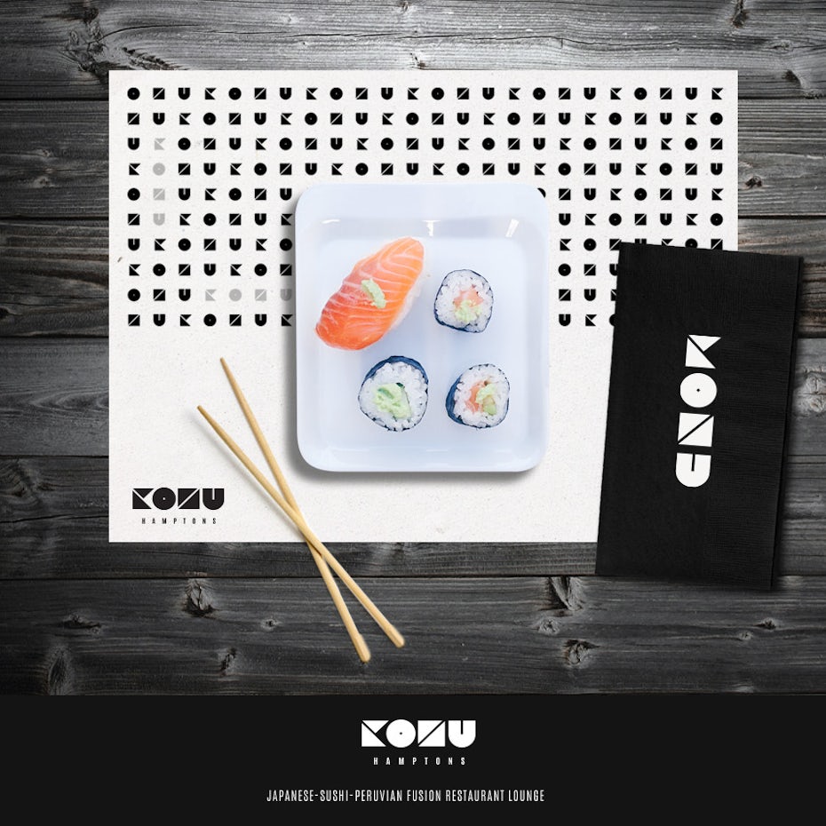 Logo concept for KOZU restaurant
