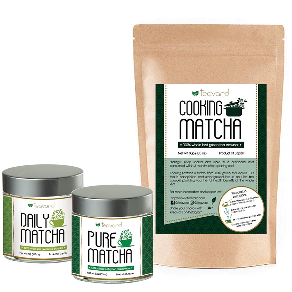 Matcha tea label design