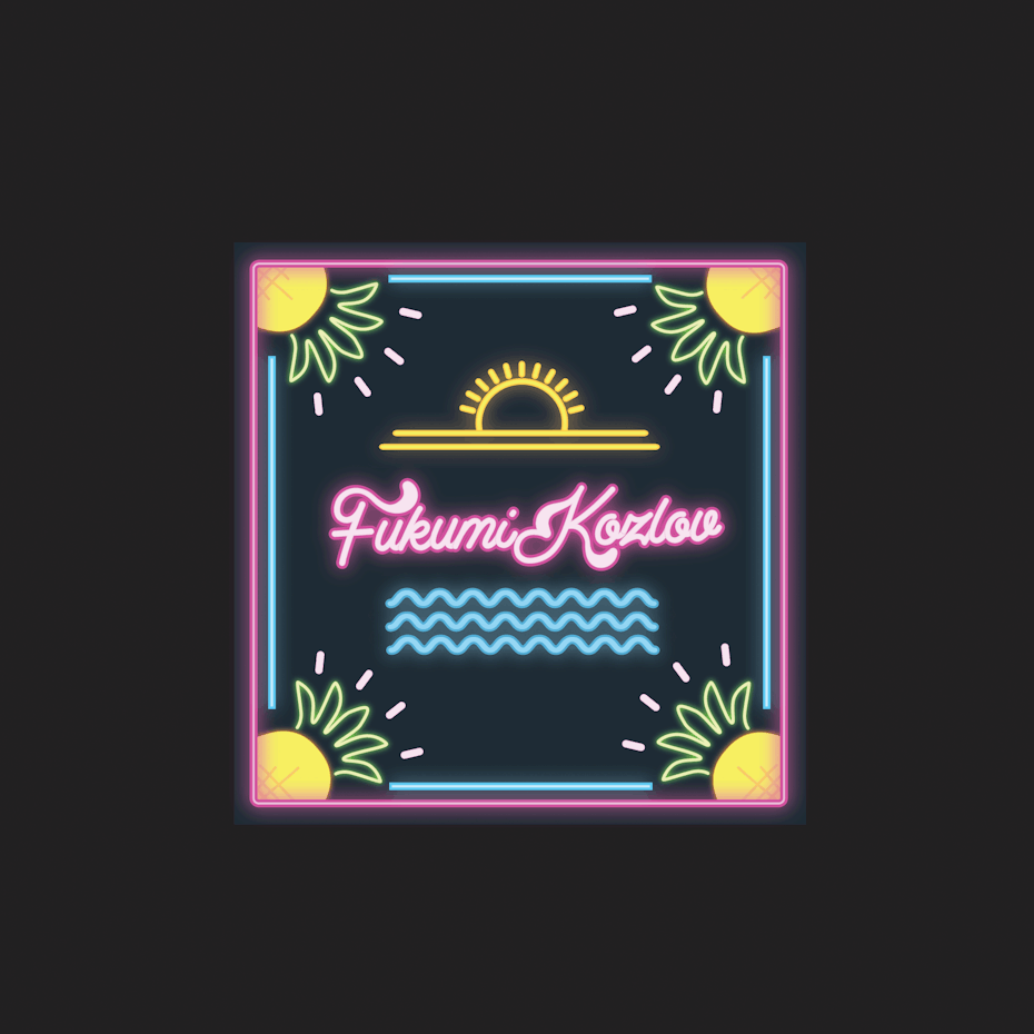 Un logotipo futurista de neón.