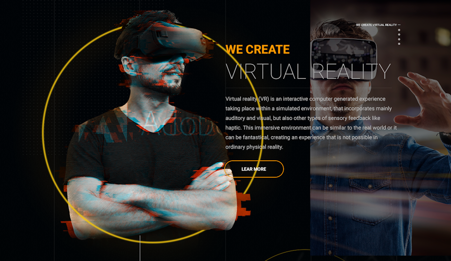 A VR company website header image