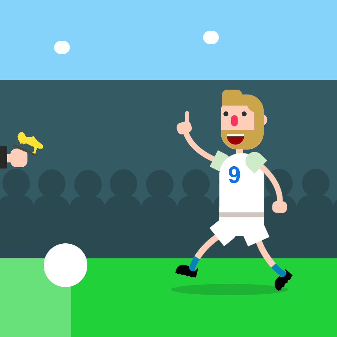 animation gif d'un joueur de football/soccer