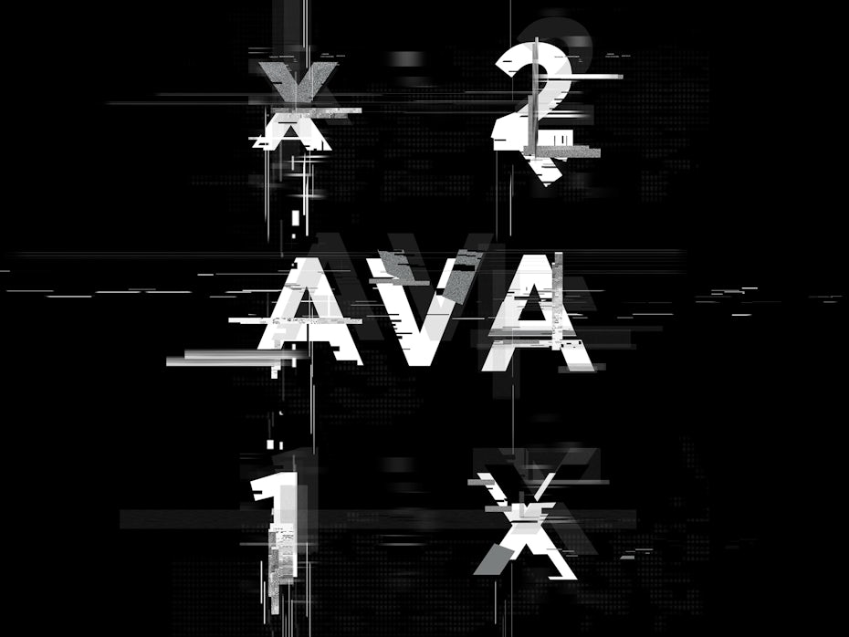 Glitch art lettering