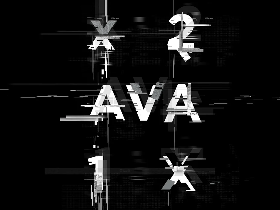 Glitch art lettering