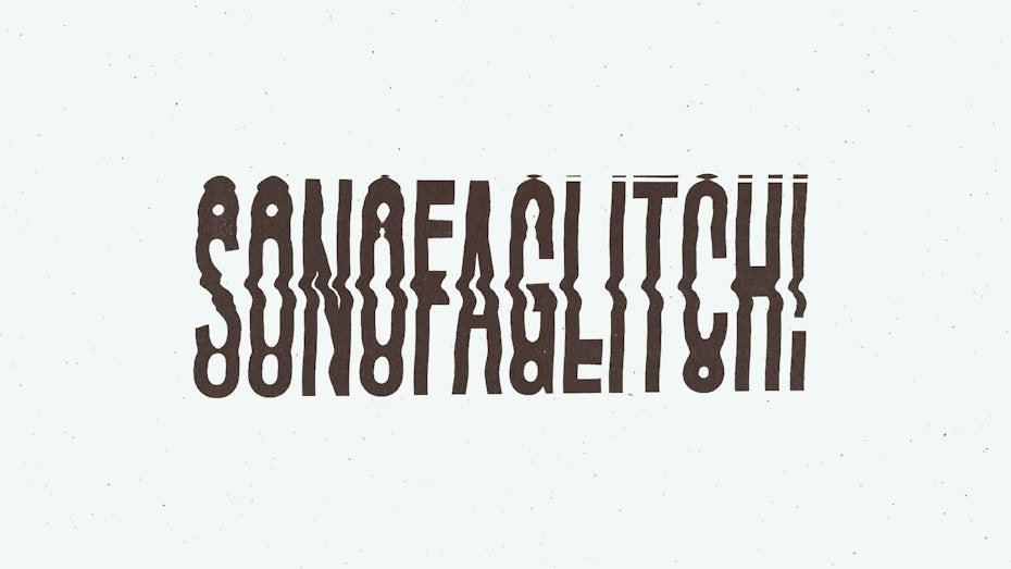Glitch art lettering
