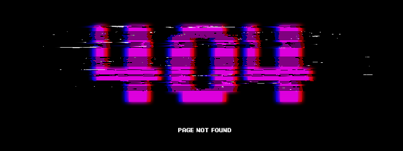 A glitch art 404 page