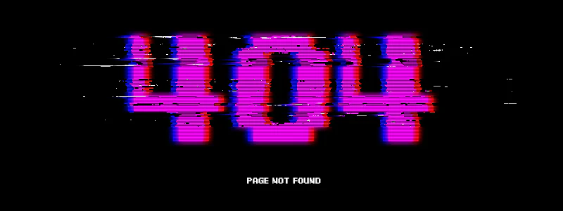 A glitch art 404 page