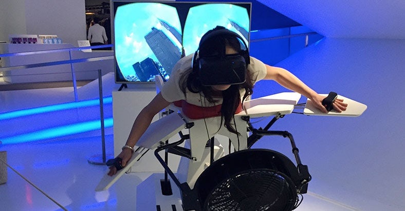 Birdly VR flight simulation