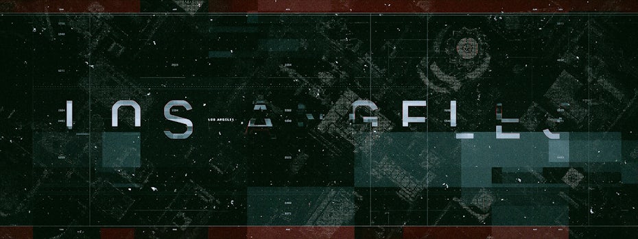 A glitch art textured design