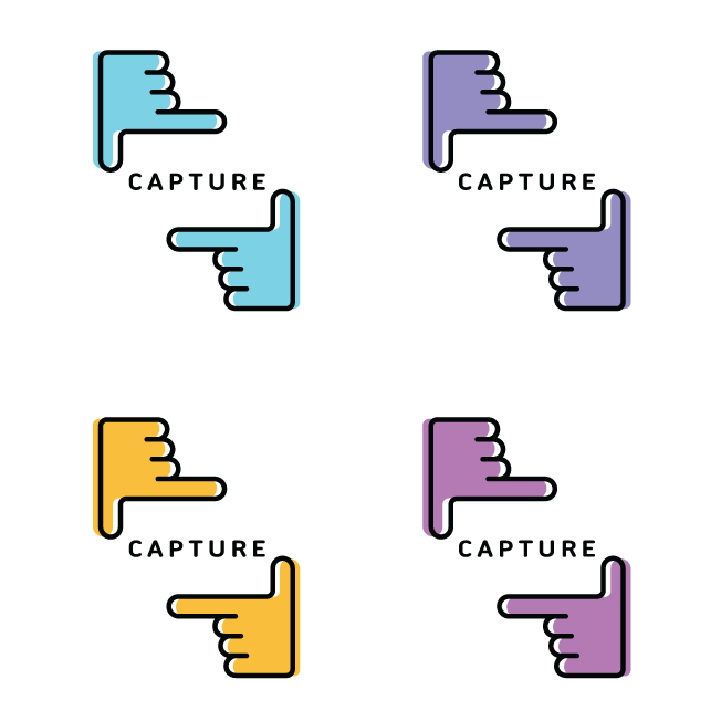 Logo design of the hand sign for a photograph