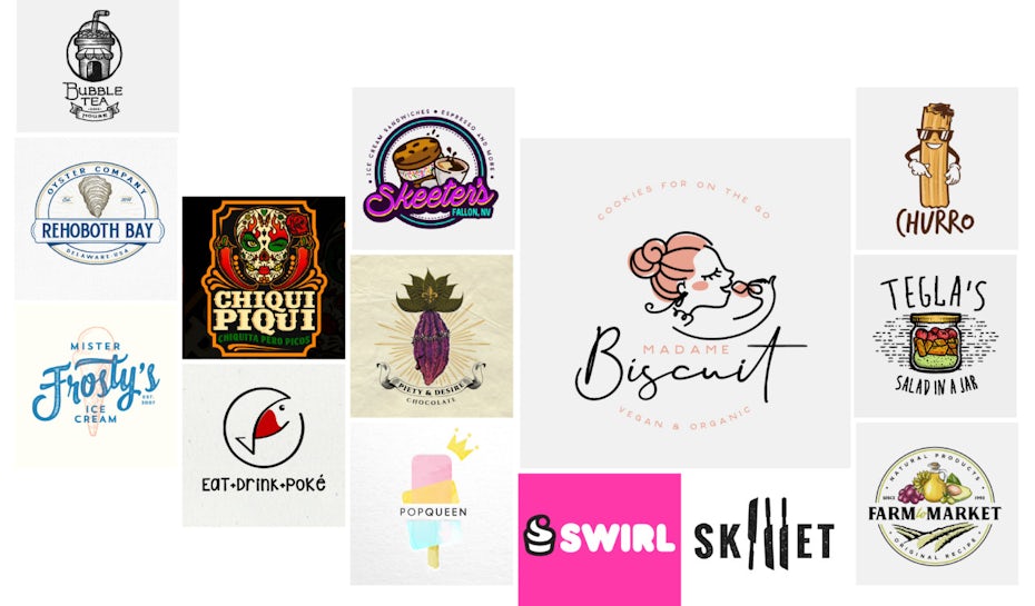 sammlung verschiedener food logos