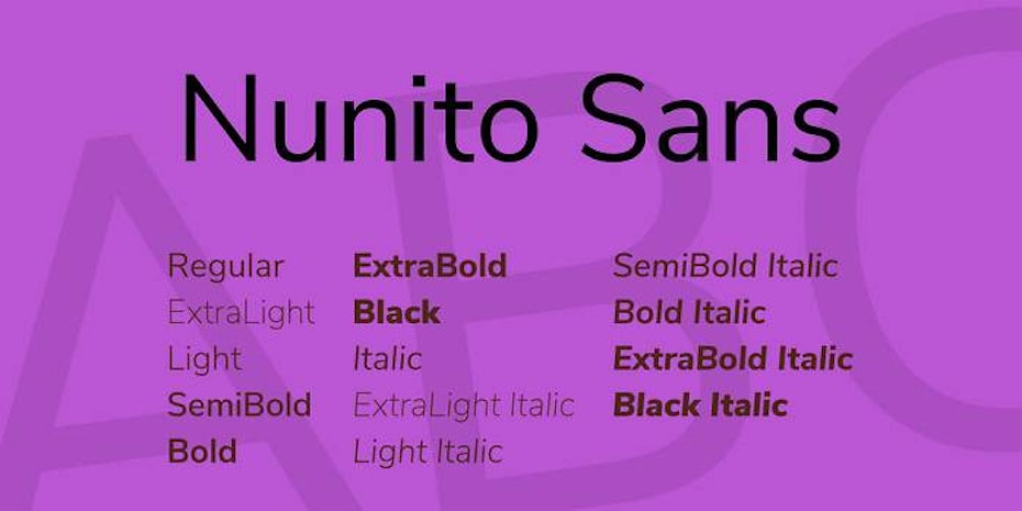 Nunito Sans标志字体