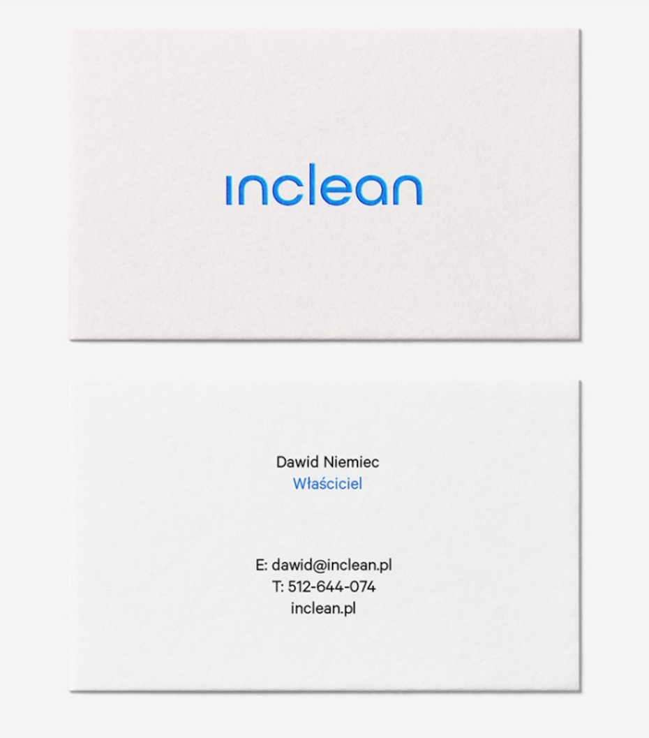 Inclean business card design